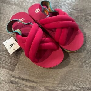 UGG Vibrant Pink Criss-Cross Sandals